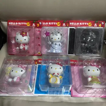 미개봉 새상품 헬로키티 Happy 복권 피규어 6체 세트 50주년