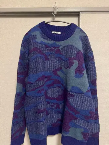 ZARA 카모플라쥬 패턴 니트 스웨터 L