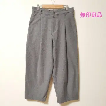 무인양품 스트레치 기모 와이드 테이퍼드 팬츠