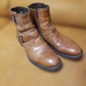 브라운 가죽 엔지니어 부츠