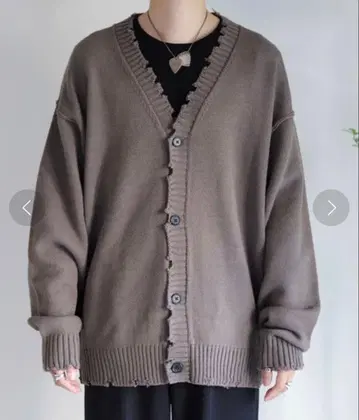 coen by Mr.SZK 사이드 라인 데미지 가디건 그레이 새상품