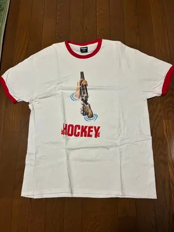 하키 그래픽 티셔츠 화이트/레드