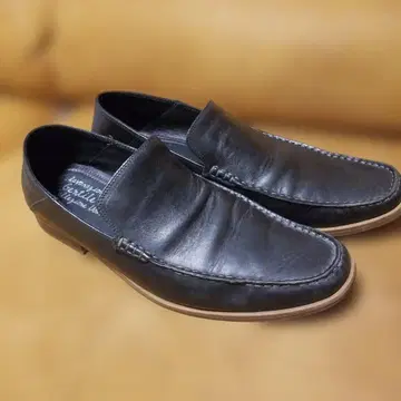 스테파노 로시 블랙 가죽 슬립온 슈즈