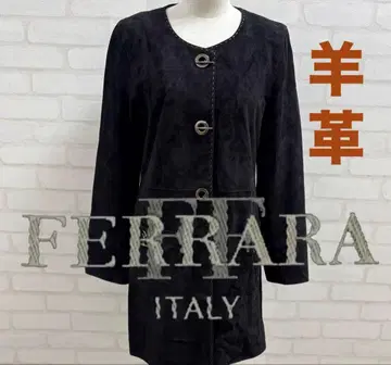 새상품급 FERRARA 블랙 양가죽 스웨이드 자켓