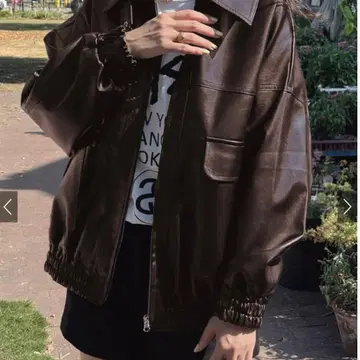 GRL 브라운 2Way 오버 사이즈 가죽 자켓