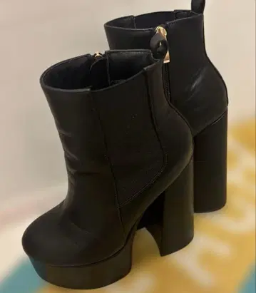 15cm 통굽 부츠 여성용 와이드 힐 앞굽 7cm