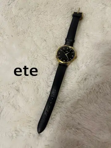 새상품급 ete 에테 손목시계 워치 블랙 골드 여성용