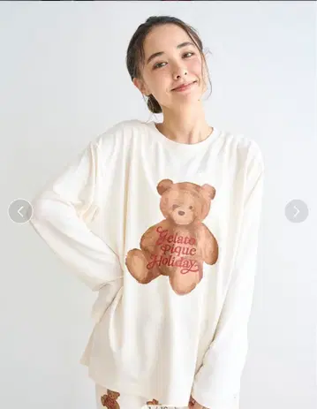젤라또피케 [ HOLIDAY ] 베어 원포인트 롱T