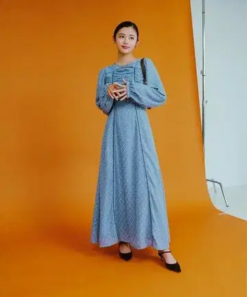 Ray BEAMS / 자카드 컷 아웃 원피스