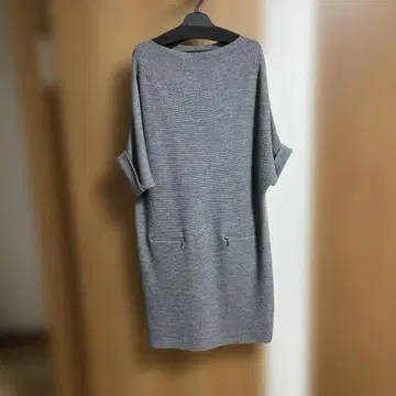 그레이 니트 원피스 7부 소매