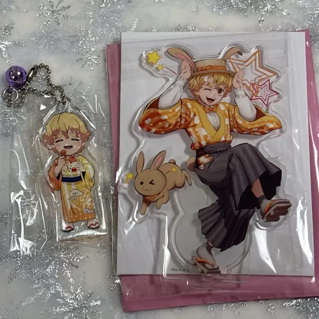 일괄 미개봉) 귀멸의칼날 젠이츠 AGF 토끼의해 아크릴스탠드 로손 키링