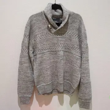 H&M L.O.G.C. 숄카라 니트 스웨터 그레이