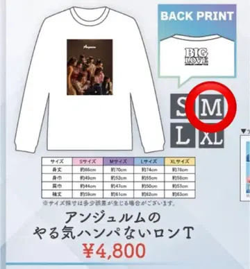 안쥬르무의 의욕 넘치는 롱 티셔츠 M 사이즈 티셔츠 안쥬르무