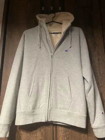 Champion 맨투맨 지퍼 후드티 보아 안감 XL 그레이