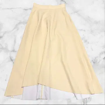 고품질 에브르 롱 스커트 플레어 아지메 무지 최근 모델