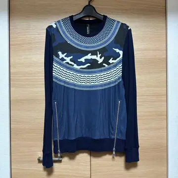 NEIL BARRETT 네이비 카모플라쥬 긴팔 티셔츠