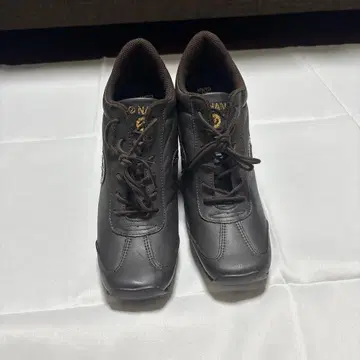 미사용 NO NAME 가죽 다크 브라운 웨지솔 스니커즈 37