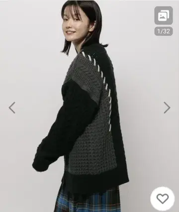 [택 포함 새상품] niko and - 케이블 패치워크 튜닉