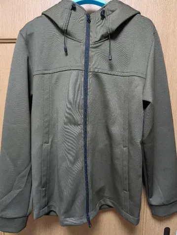 [액트테크] 종이상자 니트 지퍼 후드티 카키