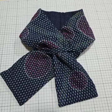 쪽 염색 빈티지 원단 넥워머 머플러