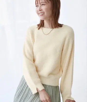 미사용 새상품 ROPE'PICNIC 퍼지 MIX 페더 니트 풀오버