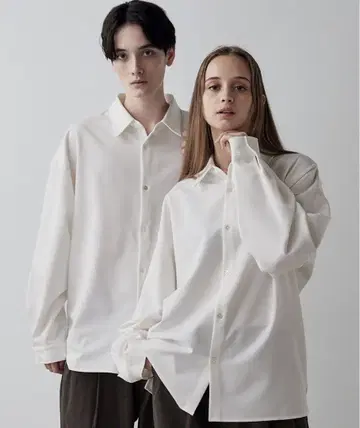 CLEL 벌룬 소매 루즈 레귤러 카라 셔츠 S