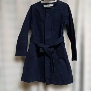 GRANDMA MAMA DAUGHTER 네이비 노카라 코트 코튼