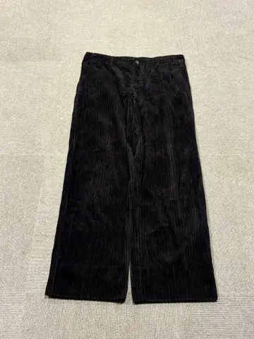 90s 코듀로이 배기 와이드 팬츠 블랙 굵은 폭 구제 의류