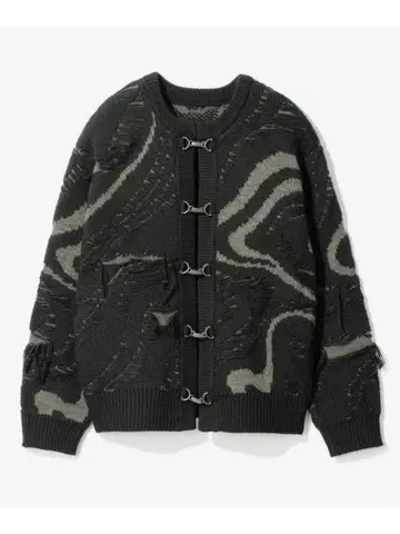 메탈 버튼 프린지 니트 가디건 HARE 하레