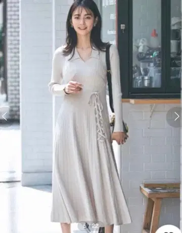 머큐리 듀오 레이스업 폴로 니트 원피스