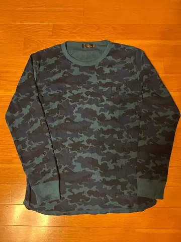 ZIP FIVE 카모 패턴 T셔츠 롱T 블루 서멀 카모