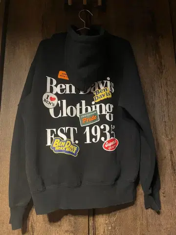 벤 데이비스 블랙 후드티 M