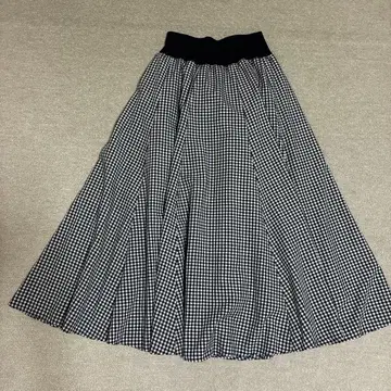 플레어 스커트 블랙 화이트 깅엄 체크