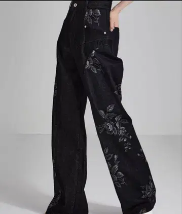 fetico 별주 rose denim pants 사이즈 0 블랙