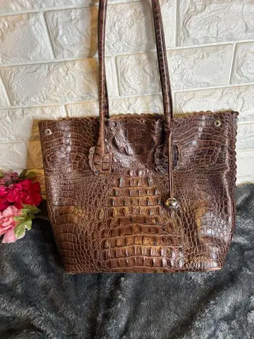 FURLA 훌라 엠보 악어 토트백 브라운