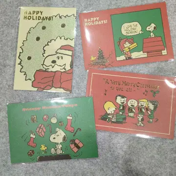 스누피 뮤지엄 크리스마스 시즌 한정판 엽서 (전 4장 세트)