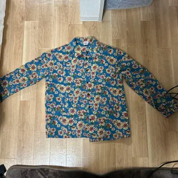 꽃무늬 긴팔 셔츠 파랑