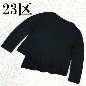 23구 23구 비대칭 프릴 니트 블랙 38 B5378