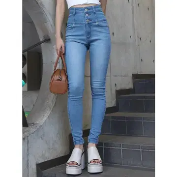 EMODA ELDER FIX 하이웨스트 버튼 스키니 M 에모다