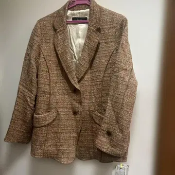지온 상사 브라운 트위드 테일러드 자켓