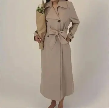 미로 아뮤레트 베이지 트렌치코트 허리 리본 포함