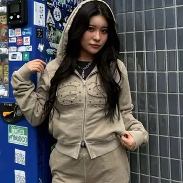 ACLENT 아클렌트 피그먼트 컴팩트 지퍼 후디 후드티