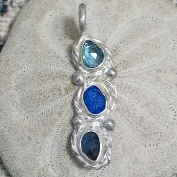 런던 블루 토파즈 x 라피스 라줄리 x 래브라도 라이트 실버925 펜던트