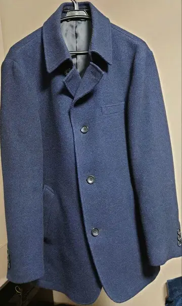 꼼사맨 네이비 울 피 코트