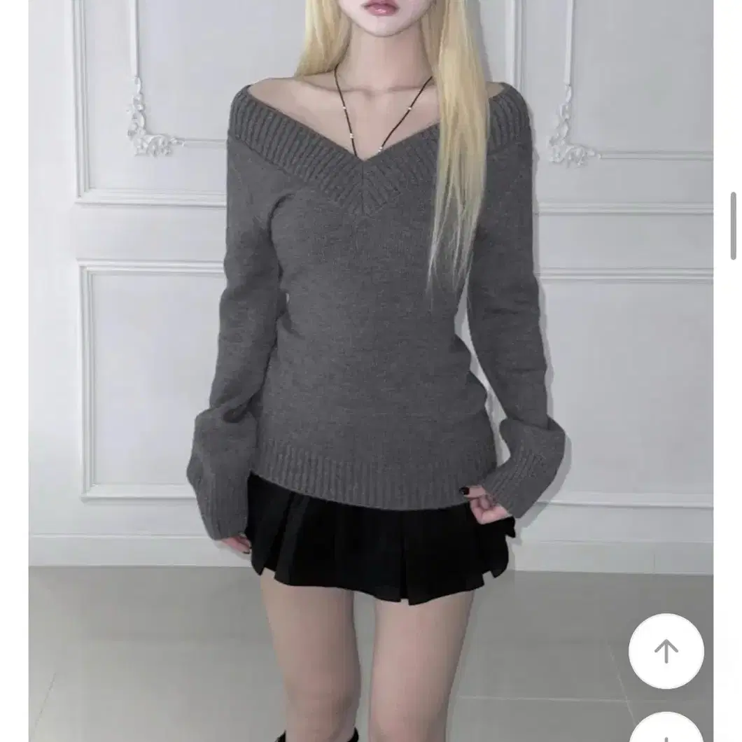 andwang Ribbon off shoulder knit set グレー 206859474-1-grey?$n_750w$&wid=