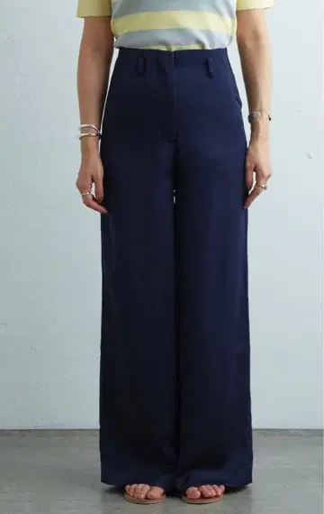 [ 새상품 ] SHENERY 시너리 하이웨스트 조젯 와이드 팬츠 38