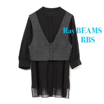 Ray BEAMS RBS 지레 베스트 시어 노카라 셔츠 블라우스