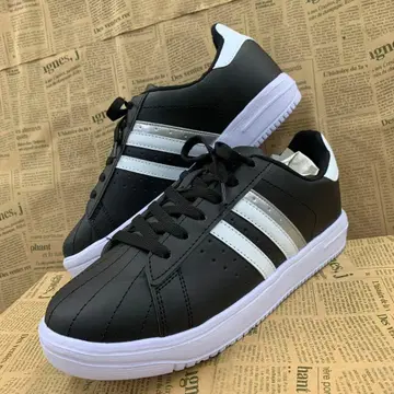 새상품 남성용 26.0cm 발수 인조 가죽 코트 스니커즈 블랙 2149