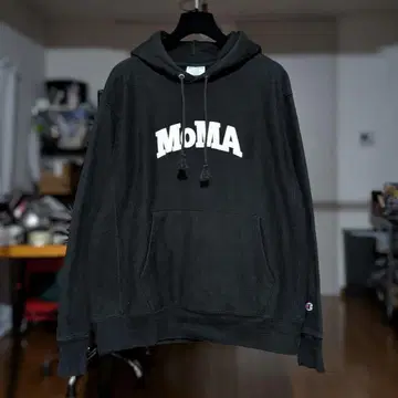 Champion MoMA 자수 로고 리버스 위브 후드티 블랙 L