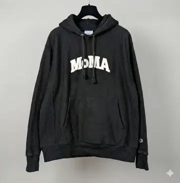 Champion MoMA 자수 로고 리버스 위브 후드티 블랙 L